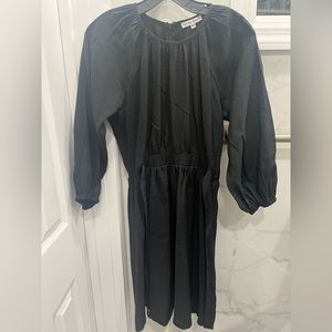 Yakira Bella Black Tie Waistband Long Sleeve Dress